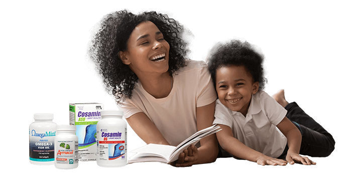 Nutramax Laboratories' Products for People shown next to happy Mom and Daughter